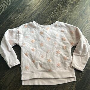 Peek Metallic Star Blush Pink Sweatshirt - girls size 2-3